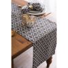 DII Black and White Diamond Pattern Table Runner - 72 inches