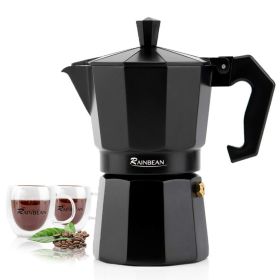 Electric Aluminum Stovetop Espresso Maker Espresso Cup Maker Italian Espresso (Color: Black)