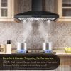 30 Inch Wall Mount Kitchen Hood 350 CFM Range Hood Stove Vented Hood Exhaust Fan